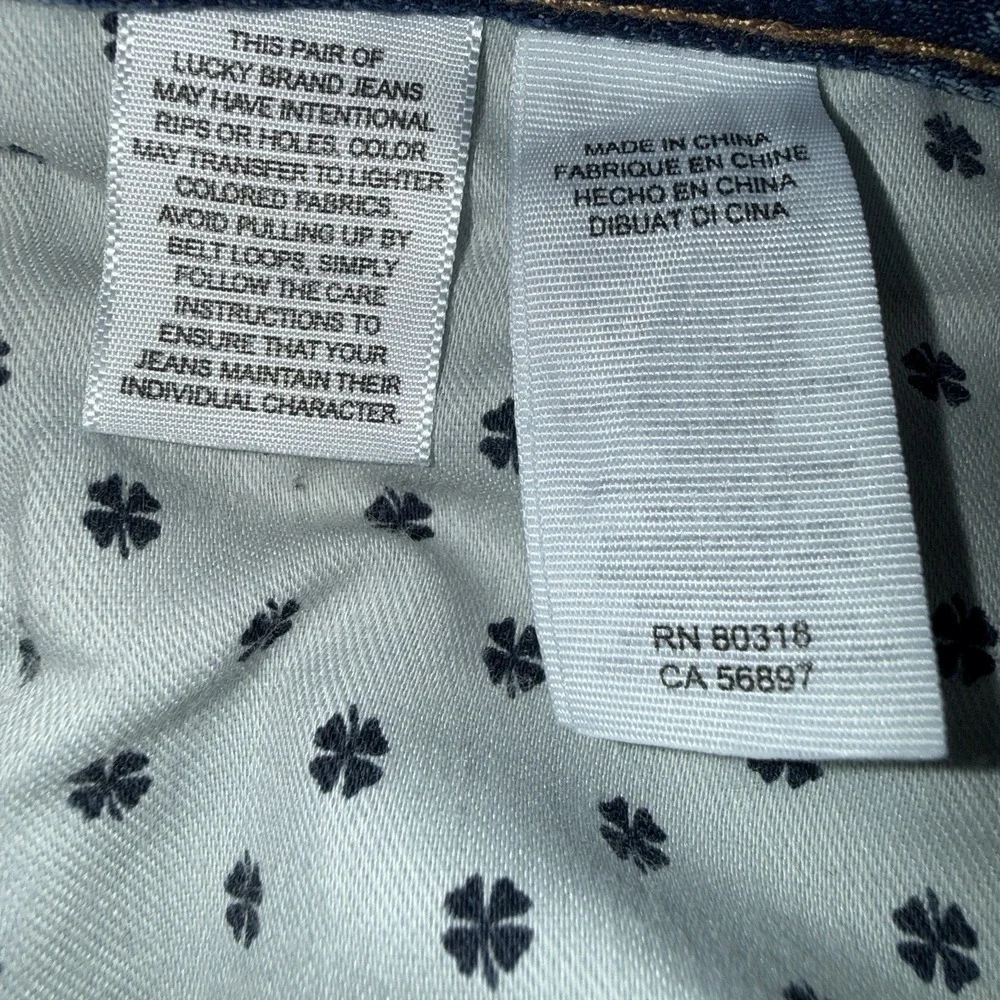 Men's Lucky Brand 121 Slim Straight Stretch Distressed Jeans Blue Size 36x32